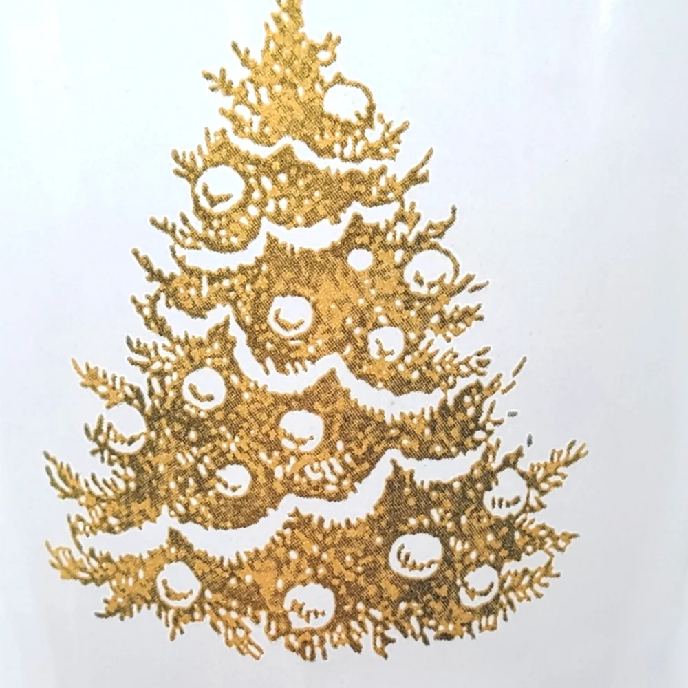 Williams Sonoma Elegant Gold Christmas Tree Mugs Set Of 2